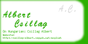 albert csillag business card